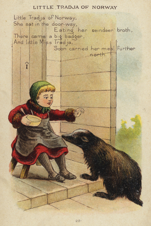 Nursery rhyme: Little Tradja Of Norway (chromolitho)
