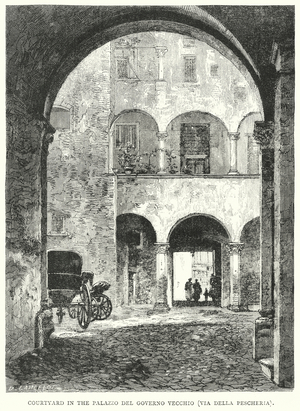 Courtyard in the Palazzo del Governo Vecchio (Via Della Pescheria) (engraving)