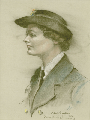 Leila Rowley W.R.N.S., 7.8.1940 (pencil & coloured chalk on paper)