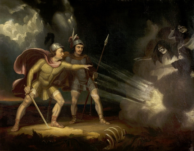 'Macbeth', Act I, Scene 3, the Weird Sisters, 1820s (oil on canvas)
