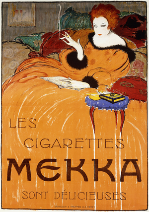 Les Cigarettes Mekka, 1919 (lithograph in colours)