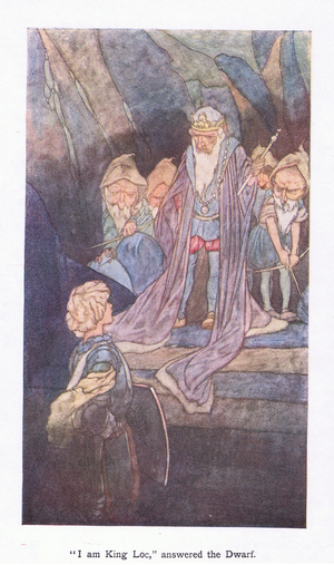 "I am King Loc" answered the dwarf (colour litho)