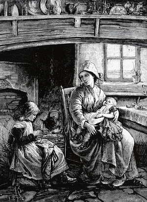 Learning to sew, 1879