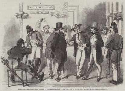 The Slidell and Mason Case argued at the American Bar (engraving)