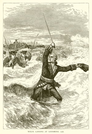 Wolfe landing at Louisburg, 1758 (engraving)