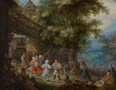 Peasants Dancing outside a Bohemian Inn, c.1610 (oil on panel)