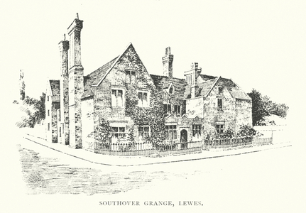 Southover Grange, Lewes (litho)