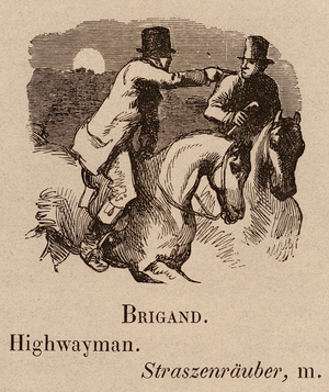Le Vocabulaire Illustre: Brigand; Highwayman; Straszenrauber (engraving)