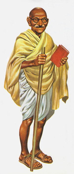 Mahatma Gandhi (colour litho)