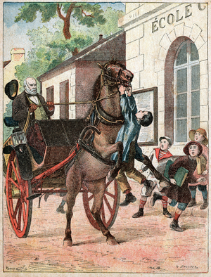 Accident de fiacre. Horsecar crash.