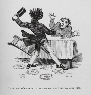 "May we ne'er want a friend or a bottle to give him" (engraving)
