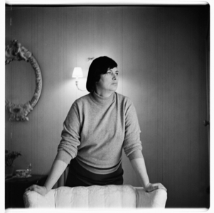 Portrait of unknown woman, London 1960's (b/w photo)
