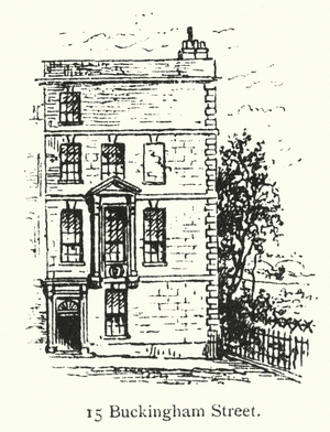 London houses: 15 Buckingham Street (engraving)