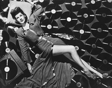 Marie McDonald With Records, Hollywood, California, c.1951  (b/w photo)