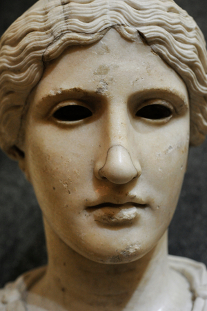 Head of a Goddes. Marble. Roman work. Early 1st c. AD. After the Greek original of the 420 BC.