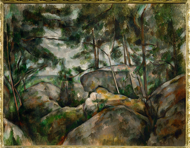 Rocks in the forest (painting on canvas)