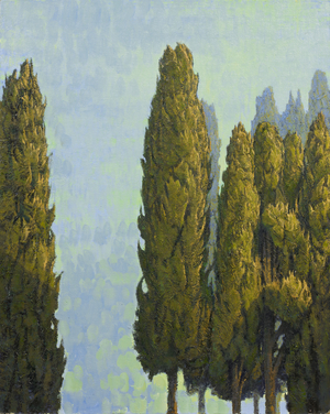 Group of Cypresses, 2011 (oil on linen)