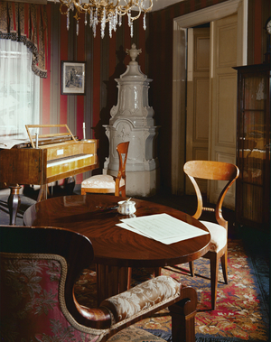 Furnished room with piano, Hofmobiliendepot, Vienna, Austria (phtoto)