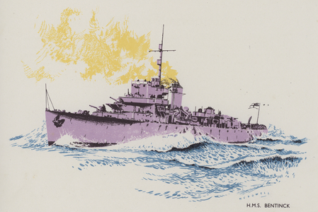 HMS Bentinck (colour litho)