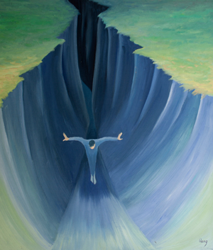 Even in difficulties and periods of darkness in prayer we can trust in Christ who brings us from darkness towards the light, 2000 (oil on board)