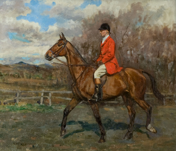 Equestrian portrait of Walter, 8th Duke of Buccleuch, 1929 (oil on canvas)