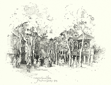 Orchestra Grand Walk, Marylebone Gardens, 1753 (litho)