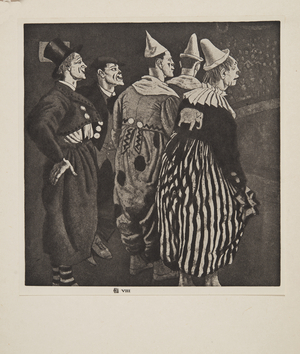 Five Clowns, published 1926 (etching & aquatint)