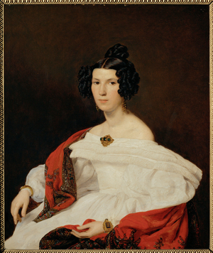 Portrait of the wife of Josef von Stadler, court- official, 1835 (painting on wood)