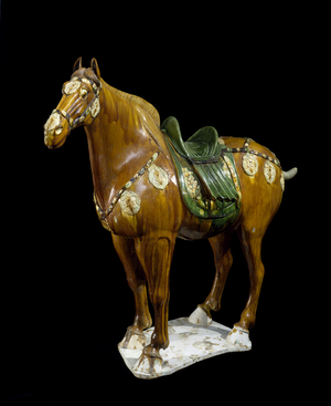 Fereghan Horse, 618-906 (earthenware with three-colour glaze)