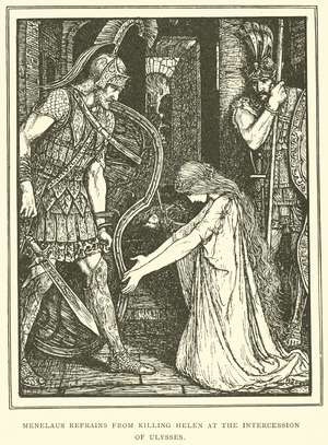 Menelaus Refrains from Killing Helen at the Intercession of Ulysses (engraving)