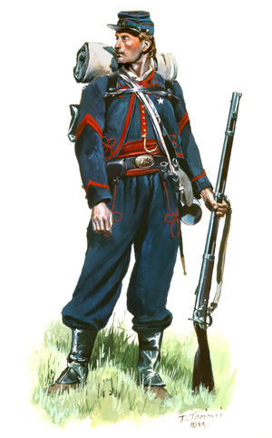 Union Army, 33rd New Jersey Volunteers (2nd Zouaves), 1993 (w/c & gouache on paper)