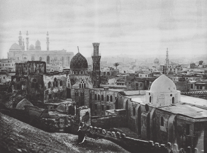 Egypt: Cairo, General view of the South-Eastern part of the city (b/w photo)