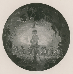 Puck and the Fairies, scene from 'A Midsummer Night's Dream', 19th century (engraving)