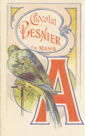 A uppercase letter and blue macaw, 1,890 (chromolithography)