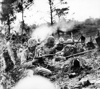 Marines In Okinawa (b/w photo)
