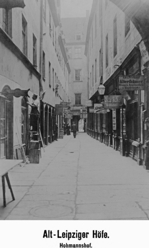 Courtyards of Alt Leipzig, 1917 (b/w photo)