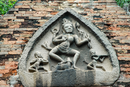 Cham culture: Dancing Shiva on lintel at Po Nagar temple complex at Nha Trang, Vietnam