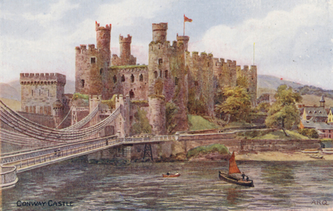 Conway Castle (colour litho)