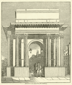 Entrance to the Green Park, St James's (engraving)