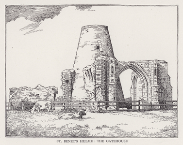 St Benet's Hulme, the Gatehouse (litho)