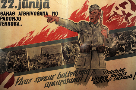 Nazi's propaganda poster. From 1941 to 1944. Occupation Museum. Riga. Latvia.