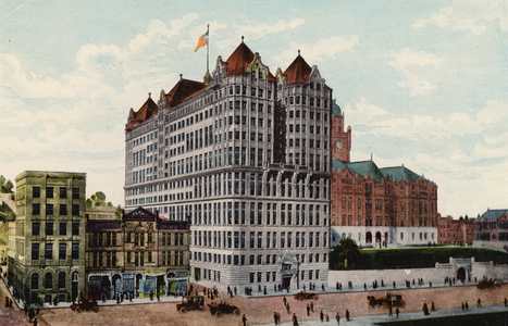Los Angeles: Hall of Records and County Court House (colour photo)