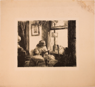 East Side Interior, 1922 (etching)