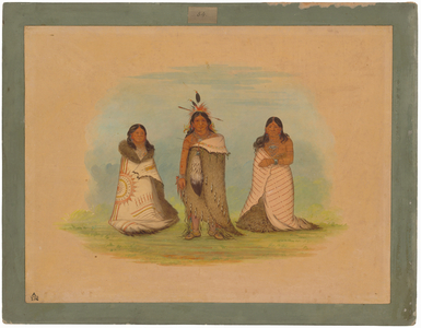 Puncah Indians, 1861 (oil on card mounted on paperboard)