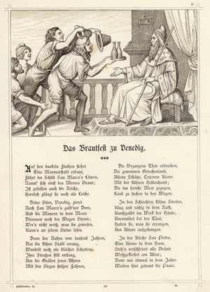 Paying tributes to Venice (engraving)