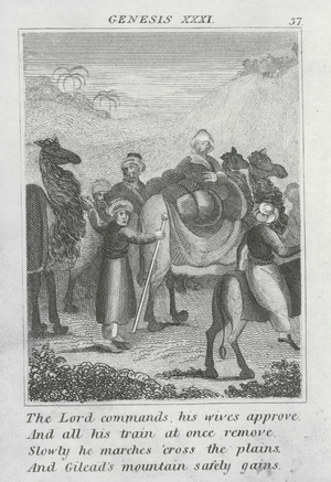 Jacob Leaves Laban, Before Christ 1739 Years, Genesis XXXI (engraving)