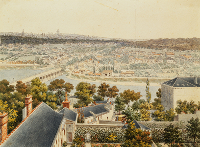 A View of Paris from the Heights of Saint Cloud, 1791 (black lead, pen and gray ink, watercolour on wove paper)