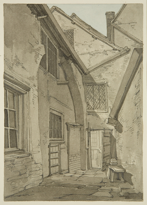 Giants' Castle' (so called after Patrick O'Brien), east side Temple Street (pencil & w/c on paper)