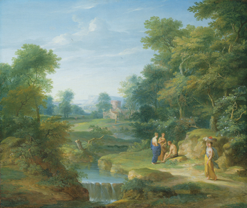 An Arcadian Landscape (oil on panel)