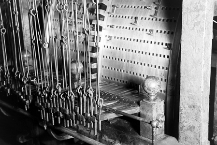 The big pinned barrel in the Parochialkirche in Berlin, Germany 1930s (b/w photo)
